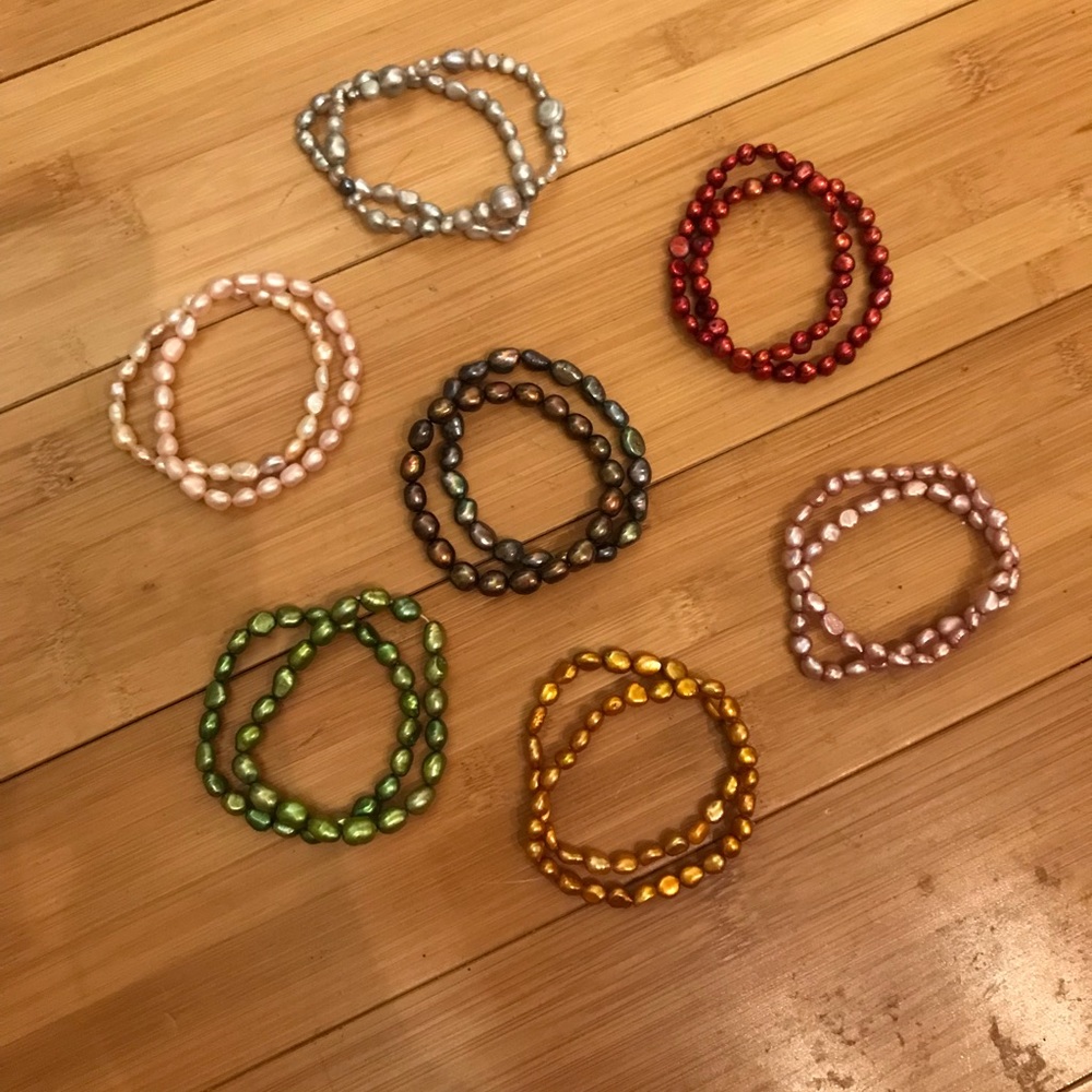 Multi-Colored Cultured Freshwater Pearl Bracelets